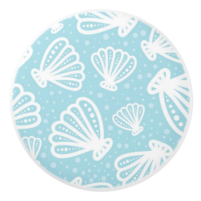 Summer Shell Pattern Ceramic Knob (Front)