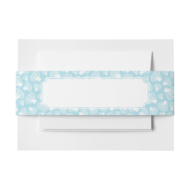Summer Shell Pattern Invitation Belly Band (Front Example)