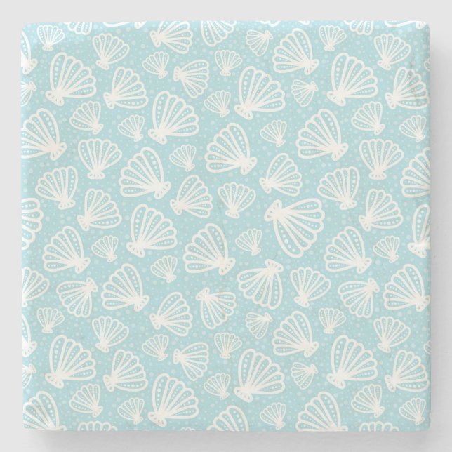 Summer Shell Pattern Stone Coaster (Front)