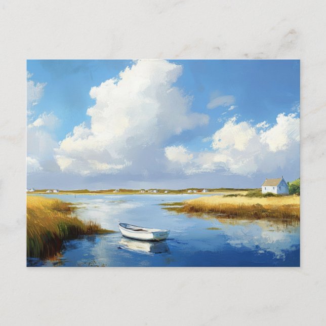 Summer Shore Scene Coastal Art Postcard  (Front)