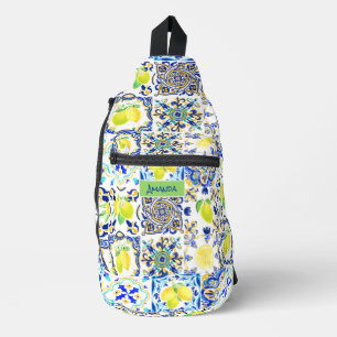 Summer Sicilian citrus Mediterranean majolica Sling Bag