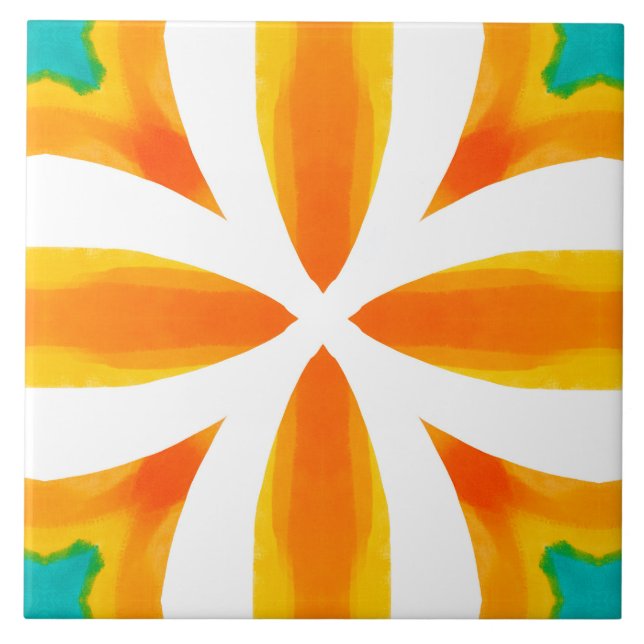 Summer ,Sicilian tiles ,majolica,ceramic tile  (Front)