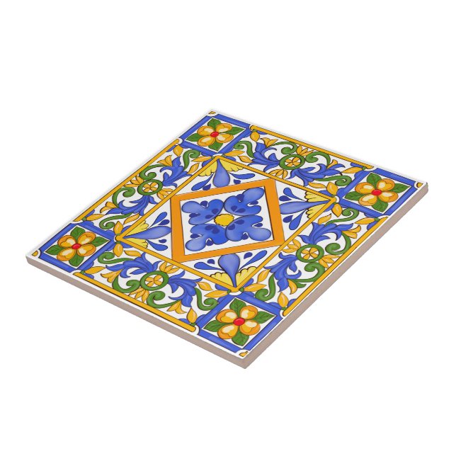 Summer ,Sicilian tiles ,majolica,Mediterranean   (Side)