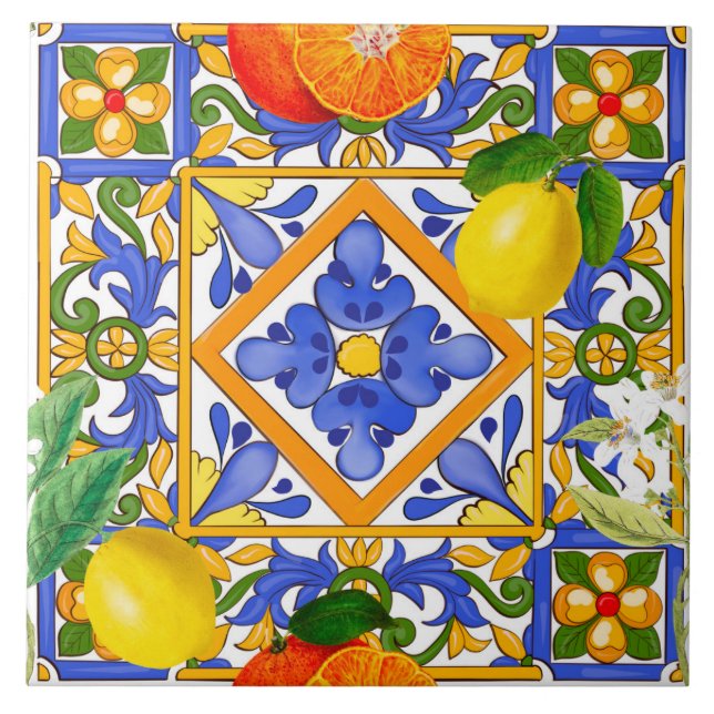 Summer ,Sicilian tiles ,majolica,Mediterranean   (Front)