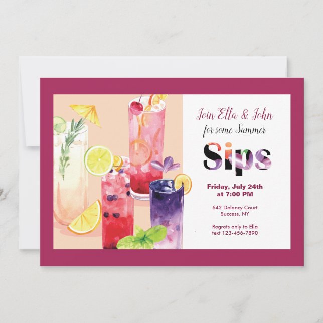Summer Sips Invitation (Front)
