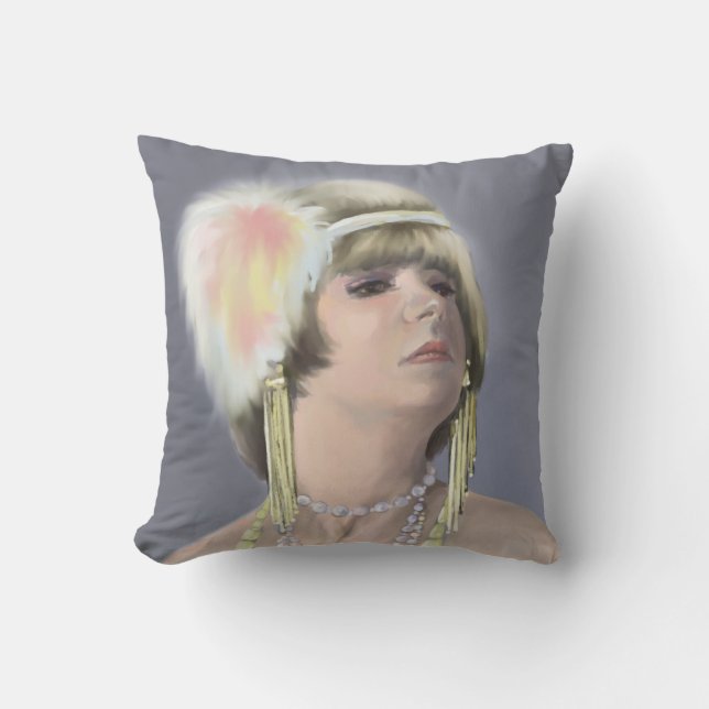Summer Siren Portrait Throw Pillow (Front)