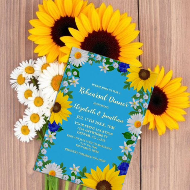 Summer Sky Blue Floral Rehearsal Dinner (Creator Uploaded)