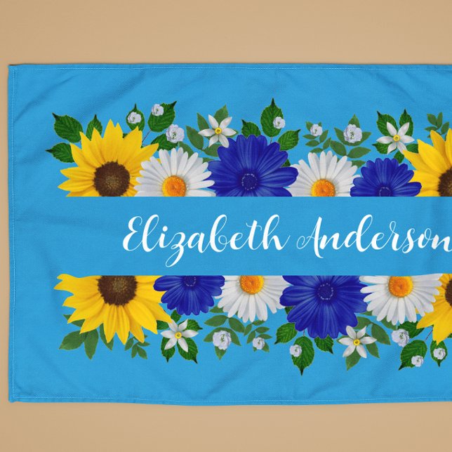 Summer Sky Blue Floral Tea Towel (Creator Uploaded)