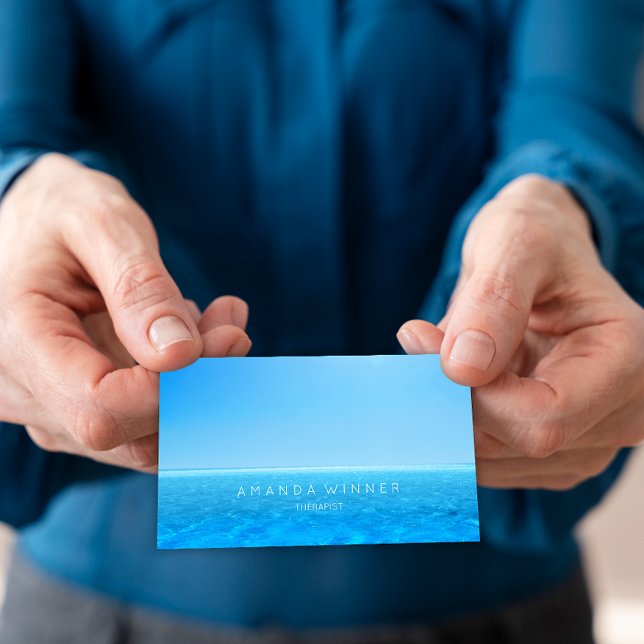 Summer Sky Ocean Therapist Psychologist Couch Business Card (Creator Uploaded)