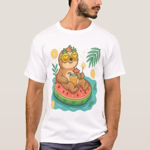 Summer Sloth Pool Float T-Shirt