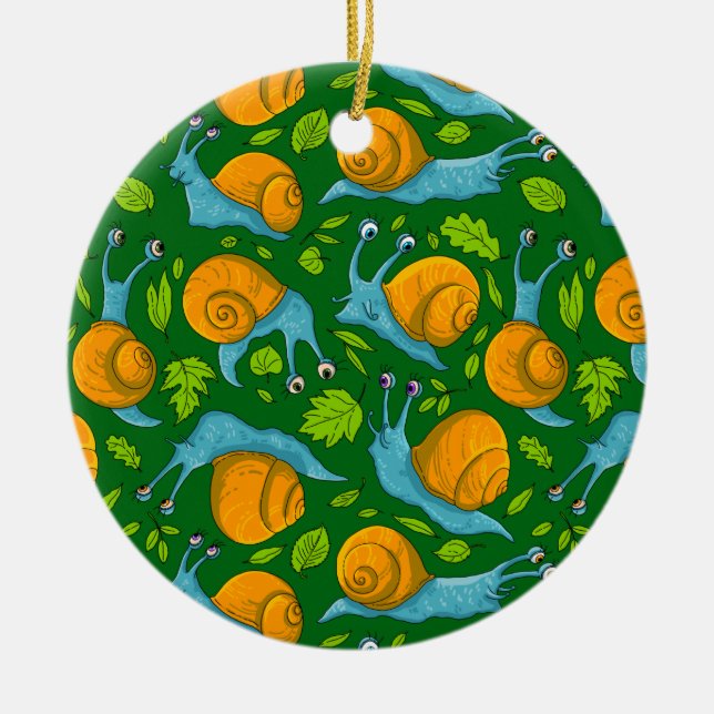 Summer snails ceramic tree decoration (Front)