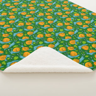 Summer snails sherpa blanket