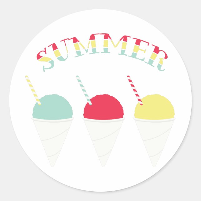 Summer Snow Cones Classic Round Sticker (Front)