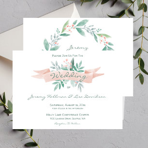 Summer Soft Pink Wedding Invitation