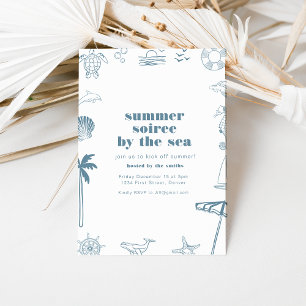 Summer Soiree Party Invitation with Ocean Icons