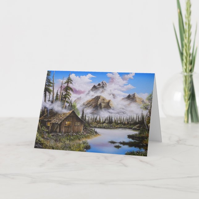 Summer Solitude Oil painting by David Paul Holiday Card (Front)