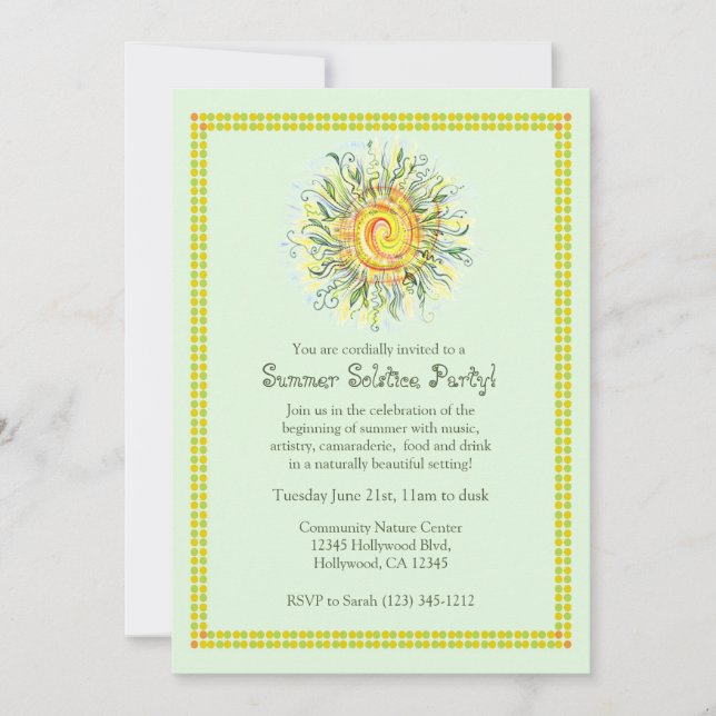 Summer Solstice 2022 Party Invitation (Front)