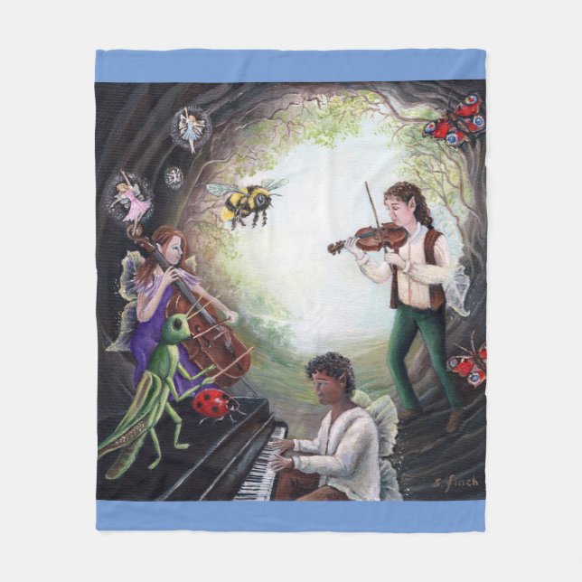 Summer Solstice Fairy Concert Fleece Blanket (Front)