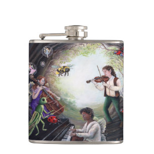Summer Solstice Fairy Concert Hip Flask