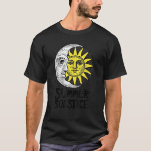 Summer Solstice MidSummer Vintage Moon Sun Design T-Shirt