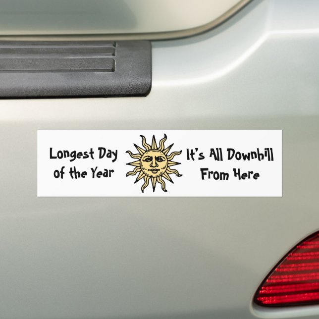 Summer Solstice Poem Bumper Sticker (On Car)