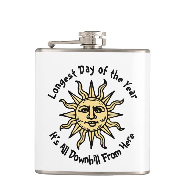 Summer Solstice Poem Hip Flask (Front)