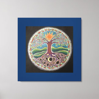 Summer  Solstice Tree of Life mMandala Canvas Prin
