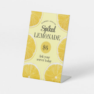 Summer Spiked Lemonade Bar Restaurant Special Pedestal Sign