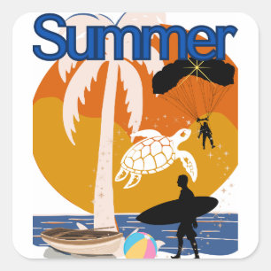 Summer Spirit Square Sticker