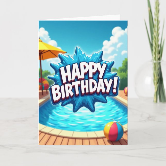 Summer Splash Birthday Card (Front)