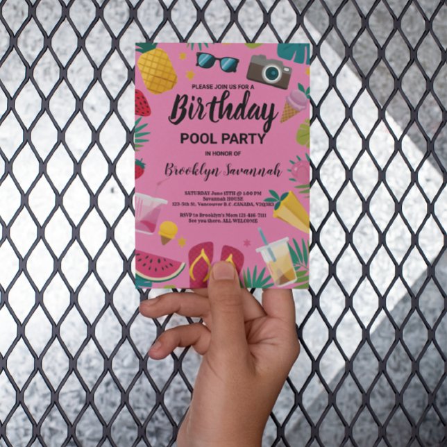 Summer Splash Birthday Pool Party Extravaganza Postcard (Creator Uploaded)