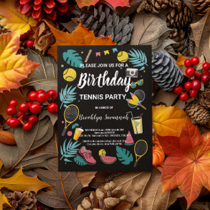 Summer Splash Birthday Tennis Party Postcard