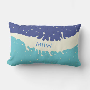 Summer Splash custom monogram throw pillows