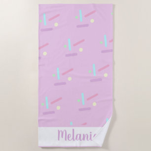 Summer Sprinkles Pastels Name Beach Towel