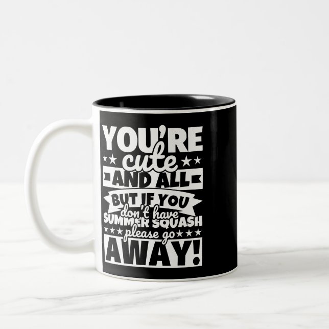 Summer squash Lover Food Funny Two-Tone Coffee Mug (Left)