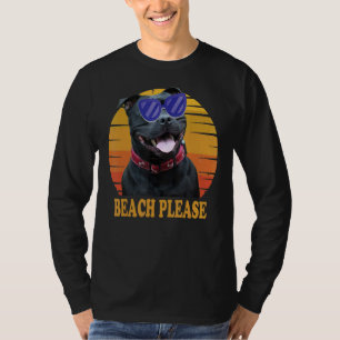Summer Staffordshire Dog Cool Staffy Sunglasses Be T-Shirt