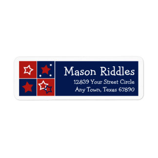 Summer Stars Patriotic Return Address Labels