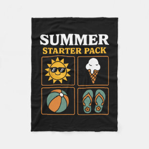 Summer Starter Pack Sun Flip Flops Ll And Ice Crea Fleece Blanket