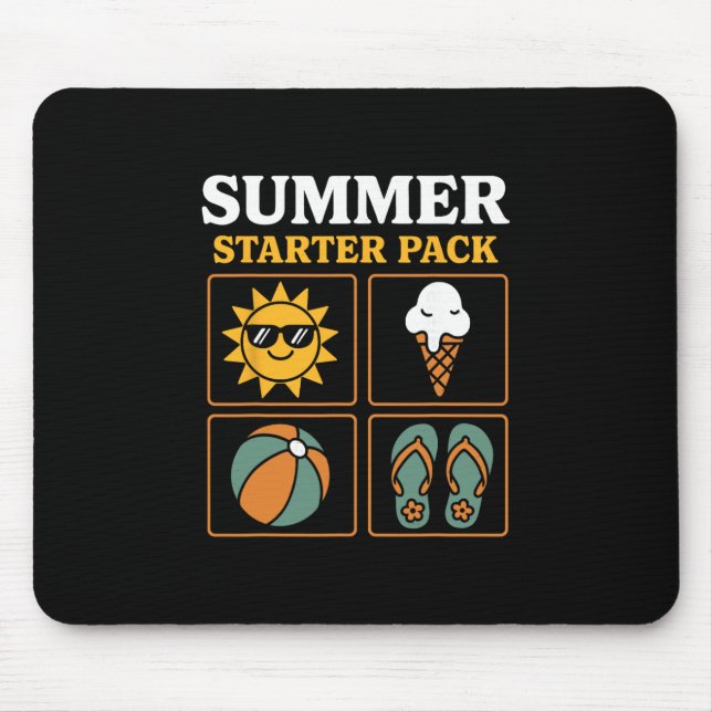 Summer Starter Pack Sun Flip Flops Ll And Ice Crea Mouse Pad (Front)