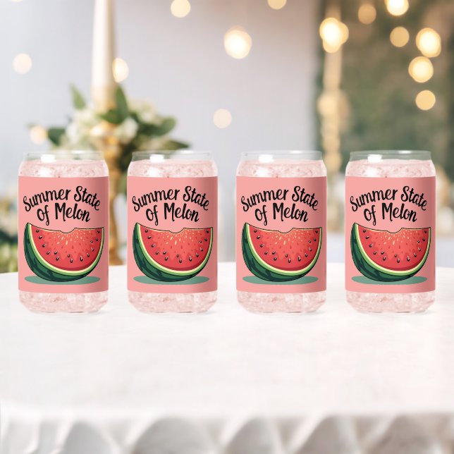 Summer State of Melon Retro Fruit Art Can Glass (Insitu (Wedding))