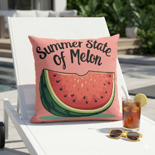 Summer State of Melon Retro Fruit Art Cushion