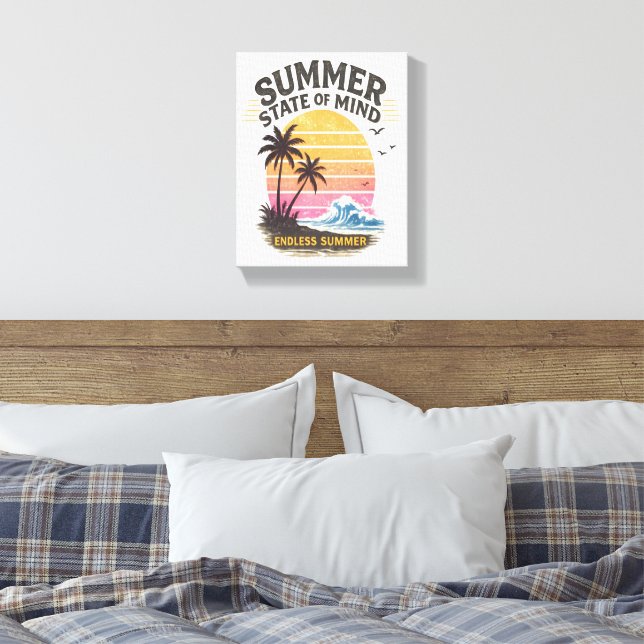 Summer State of Mind Vintage Canvas Print (Insitu(Bedroom))