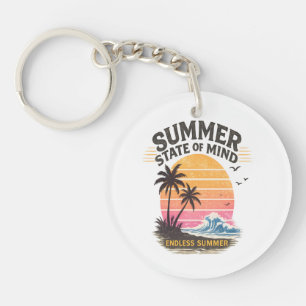 Summer State of Mind Vintage Key Ring