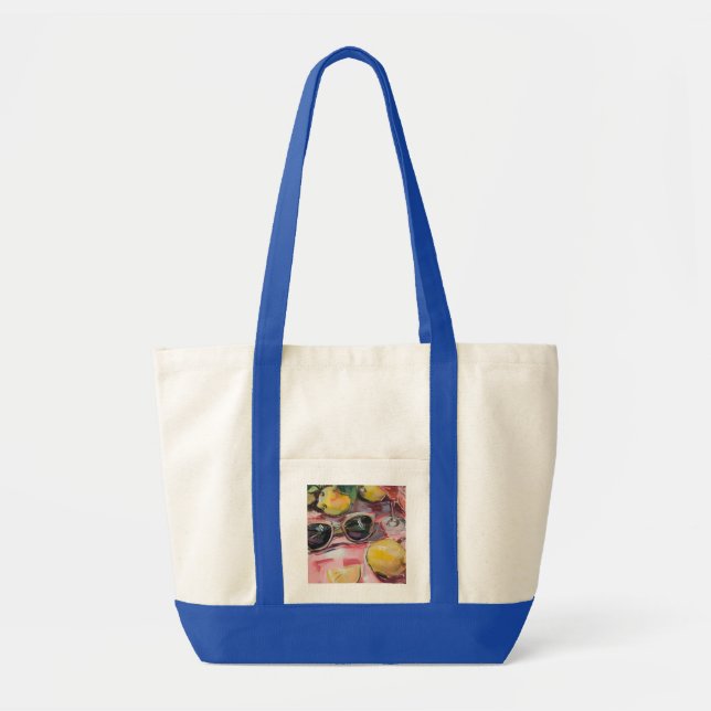 Summer Still Life with Lemons, Sunglasses totebag Tote Bag (Front)