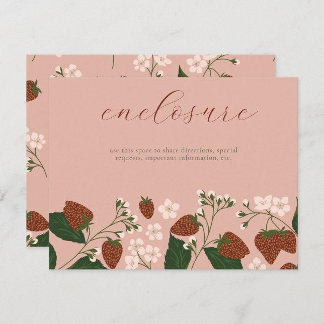 Summer Strawberries Bridal Shower Invitation (Front/Back)