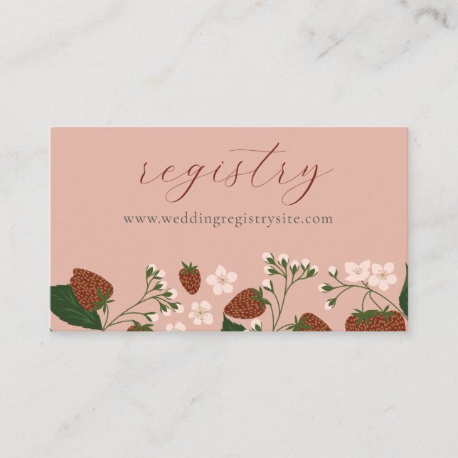 Summer Strawberries Bridal Shower Invite Insert (Front)
