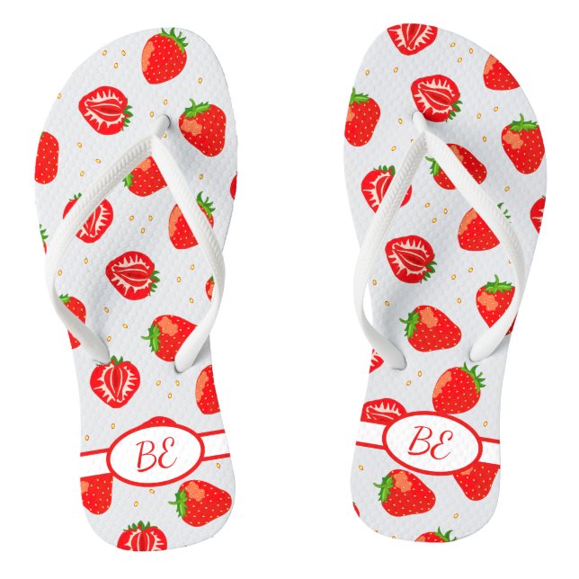 Summer Strawberries Monogram Jandals (Footbed)