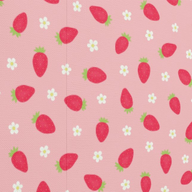 Summer Strawberries on Pink (small scale) Wallpaper (Seam)