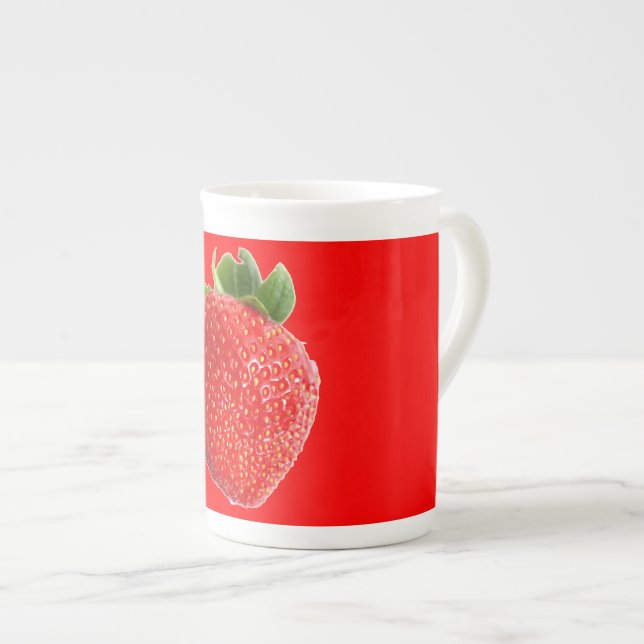 Summer Strawberry Bone China Mug (Front Right)