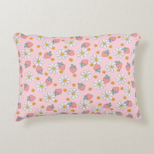 Summer Strawberry Daisy Pattern Decorative Cushion